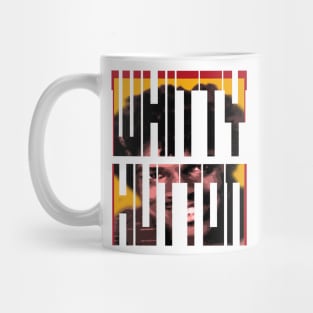 vintage text efect whitty hutton face Mug